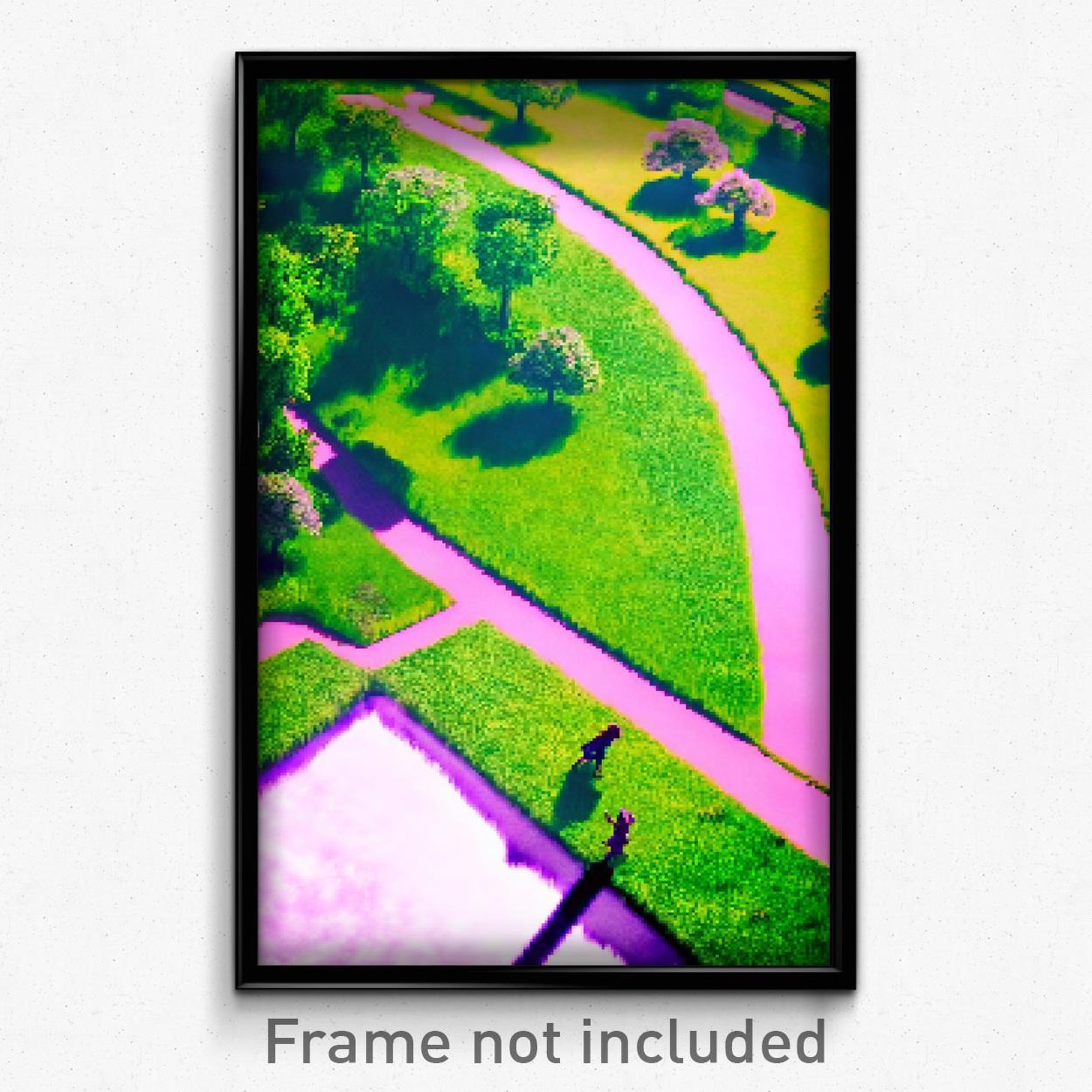 Pixel Art Poster - Green Commons (8 Bit Psychedelic Trippy Video Game Print)