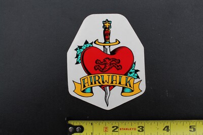 Airwalk Skateboard Shoes Heart Dagger Tattoo Z64C Vintage