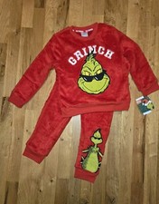 Dr Seuss Grinch Graphic Jogger Set Christmas Holiday 2 Piece Set 2T-5T NEW