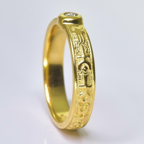 Ring US size 6 Gold Vermeil Sterling Silver Genuine Natural 0.08ct Diamond 2.90g - Picture 7 of 9