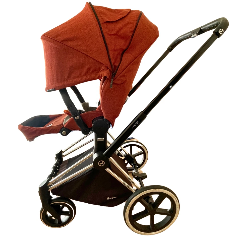 Cybex Priam Stroller Orange & Shopping Basket & Rain cover - Image 2 of 4