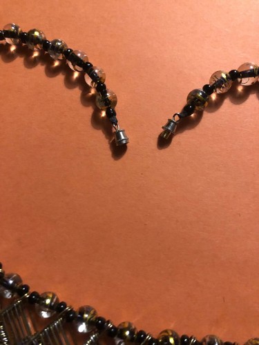HEAVY INTRICATE SAFETY PIN NECKLACE HANDMADE BEAUTIFUL TAMIKO KAWATA-ESQUE 4.4OZ - Picture 4 of 8