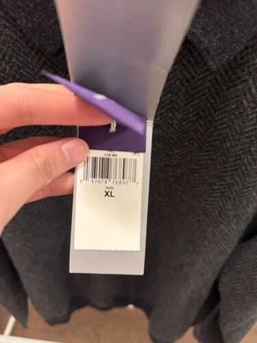 BRAND NEW Ralph Lauren Purple Label Herringbone Cashmere Polo Sweater Size XL - Picture 3 of 4