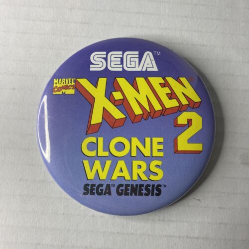 Big 3" SEGA X-Men 2 Clone Wars Genesis Promotional Button Pin Back Retro Gaming - Afbeelding 1 van 2