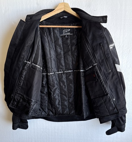 Fulmer Motorcycle Mesh Full Zip Jacket Men's Padded Armor Black Neon Size Small - Picture 7 of 11