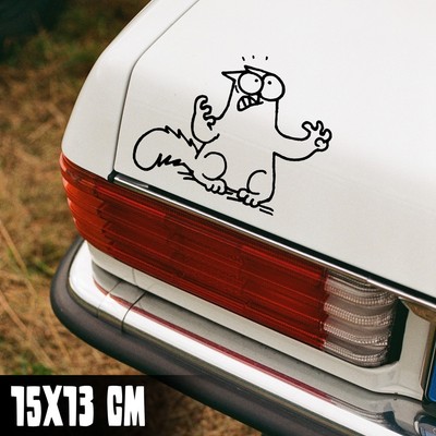 AUTO AUFKLEBER ''SIMON'S CAT WÜTEND'' 15X13CM JDM FUN TUNING STICKER #0192