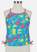 Epic Threads Kids Girl's Blue Citrus Cutout Tankini Swimwear Size M
