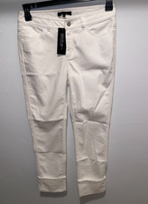 Lafayette 148 NY White High Rise Jeans Sz 2 ankle cuff NWT