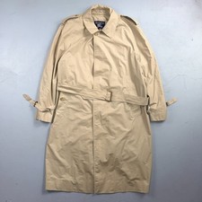 Burberry Trench Coat VTG Mens 46 Beige Check Collar Made in England Classic Belt