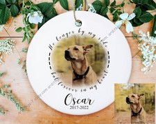 Personalized Pet Memorial Photo Ornament, Pet Loss Gift, No Longer by My Side...