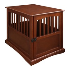 Wooden Pet Crate, End Table, Medium, New Walnut