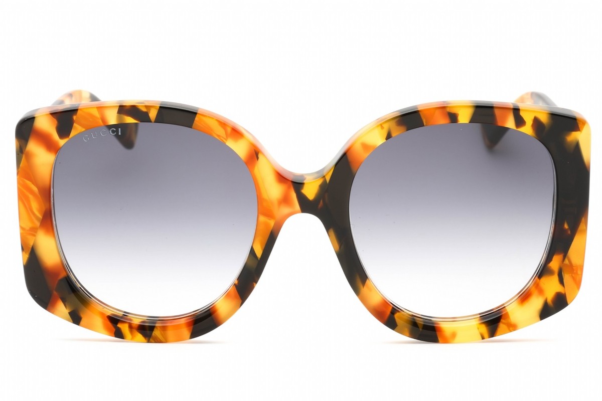 GUCCI GG1257S 004 Sunglasses Havana Frame Blue Lenses 53mm | eBay