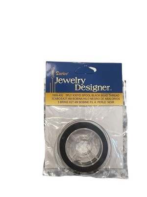 Darice Jewelry Designer 3PLY X30YD SPOOL BLACK BEAD THREAD