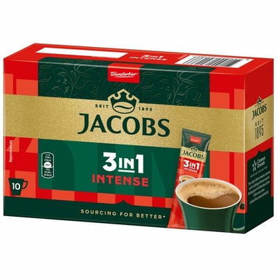 Jacobs 3in1 Intense löslicher Kaffee Instantkaffee Bohnenkaffee 6 x 10 Sticks