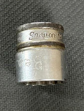Snap On Tools FM19 3/8” Drive 12 Pt Metric 19mm Shallow Chrome Socket USA VTG