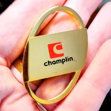 Vintage 1970's Champlin Gold-plated Advertising Keychain / Key Fob