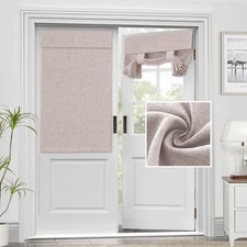 French Door Curtains Linen Textured Kitchen Window Curtains Waterproof 26