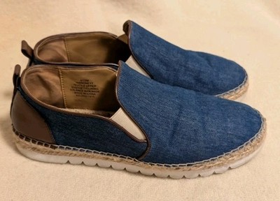 Nine West Youth Denim Espadrilles Slip On Size Y7 Sandals F81