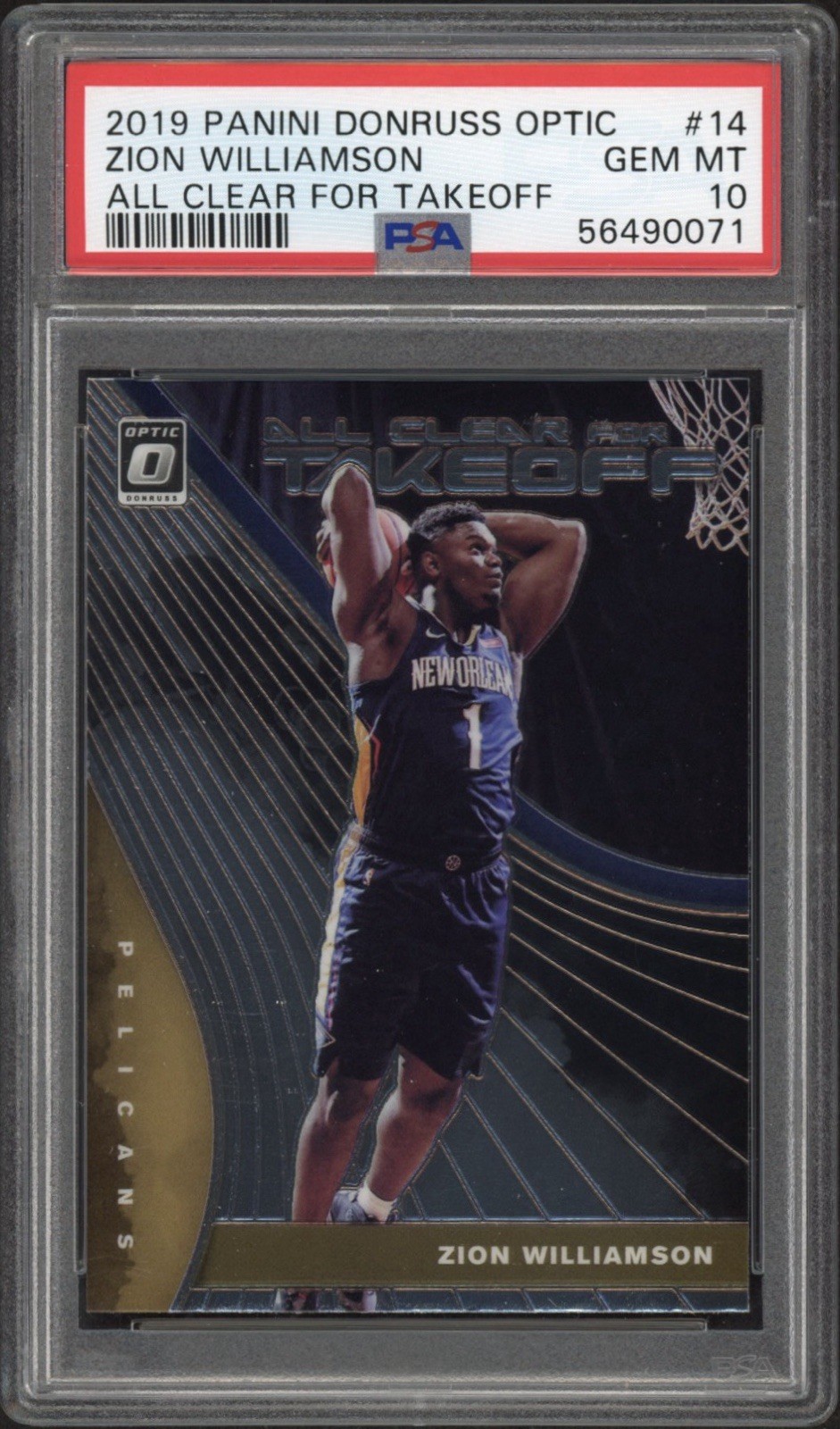2019 Panini Donruss Optic Zion Williamson RC All Clear For Takeoff #14 PSA 10