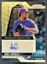 2025 Panini Prizm Angel Chivilli Prospect Signatures Gold Vinyl Prizm Auto #1/1