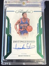 Flawless Distinguished Emerald /5 Auto Isiah Thomas Detroit Hall Of Fame