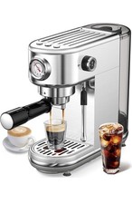 Espresso Machine Upgrade, 20 Bar Compact Espresso Coffee Machine Milk Frother