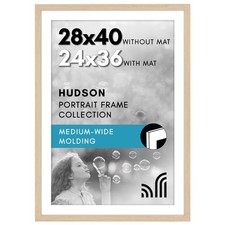 Americanflat 28x40 Poster Frame with Polished Plexiglass - Use as 24x36 Frame wi