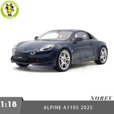 1/18 Alpine A110 S 2025 Norev 185444 Matte Storm Blue Diecast Model Car