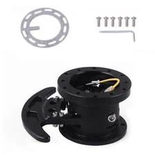 Black Flip Up Steering Wheel Hub Quick Release Hub Kit Removable Adapter US