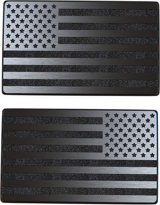 2PCS USA Flag Magnet Decals for Cars Trucks 5x3in Black Forward & Reverse