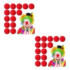 Set of 2 Clown Nose Sponge Ball Child Cosplay Prop Decor Carnival Supply