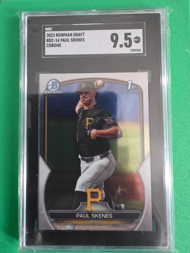 PAUL SKENES 2023 BOWMAN CHROME 1ST ROOKIE #BDC-14 PIRATES GRADED SGC 9.5 MT+ RC