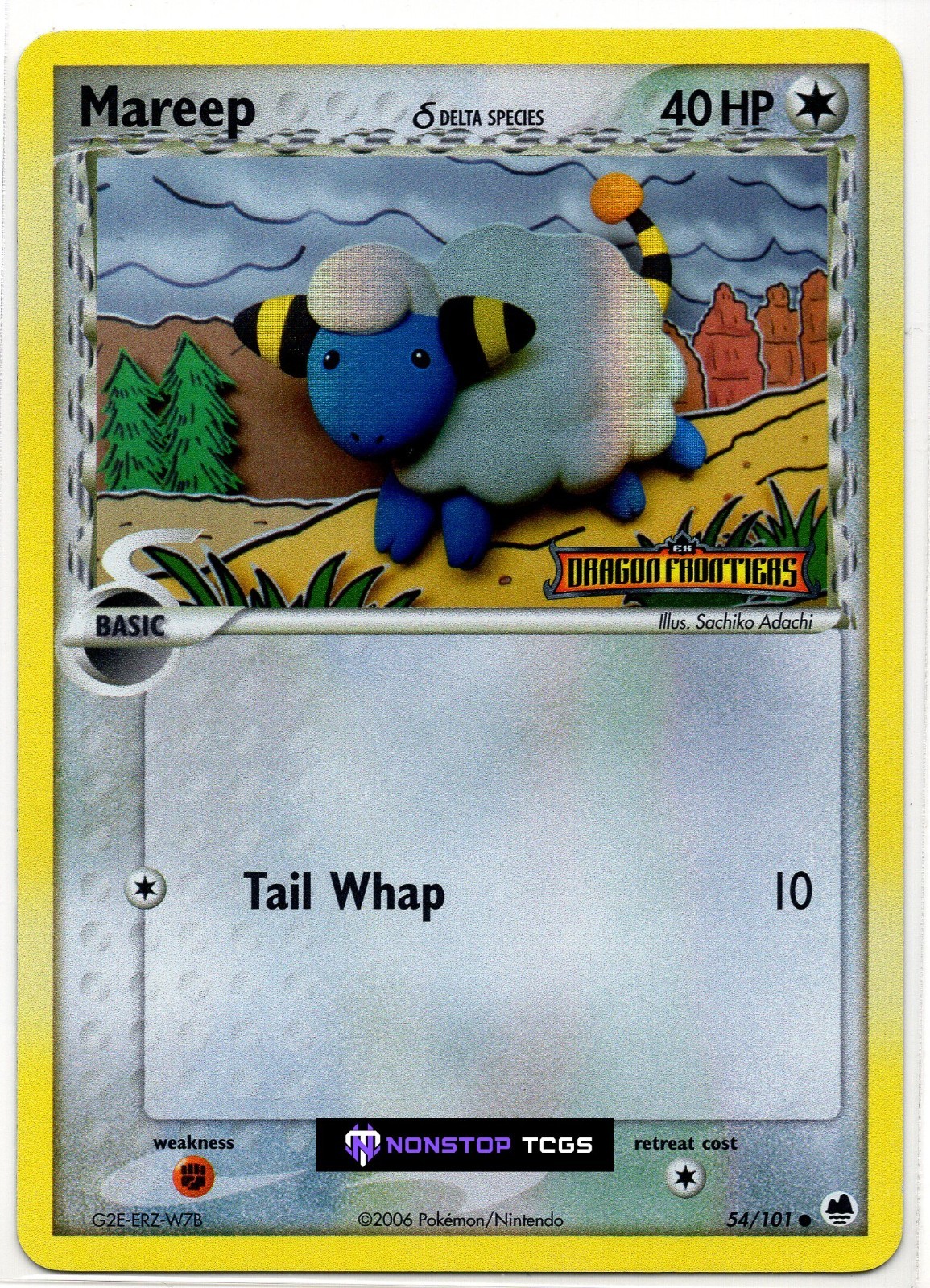 Mareep Delta Species 54/101 Pokemon Card TCG EX Dragon Frontiers Reverse Holo