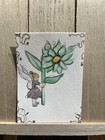 ACEO Original Fairy holding Chrysanthemum Flower Whimsical Fantasy Illustration — photo 1