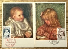 11 Décembre 1965, 2 Cartes Postales 1er Jour d’émission, Croix Rouge, Renoir