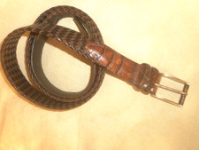 CINTURA JOHNSTON & MURPHY IN PELLE INTRECCIATA MARRONE TAGLIA 40