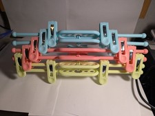 Colorful plastic clothes hangers children baby garments - Lot of 6