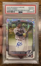 2025 Diego Tornes 1st Bowman Chrome Speckle Refractor Auto /299 PSA 10 RC Braves