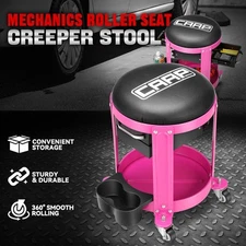 Mechanics Rolling Seat Creeper Garage Stool Shop Work Chair Tool Storage Purple