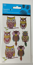 Sandylion ST8071 Metallic Foil Owl Stickers 1 Sheet Scrapbook Planner Craft New