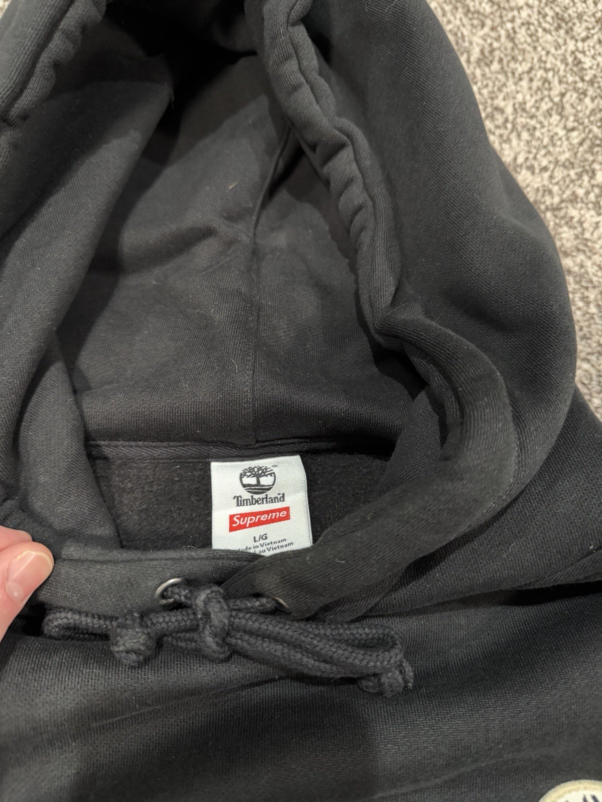 VINTAGE Supreme x Timberland Hoodie Size Large image 4