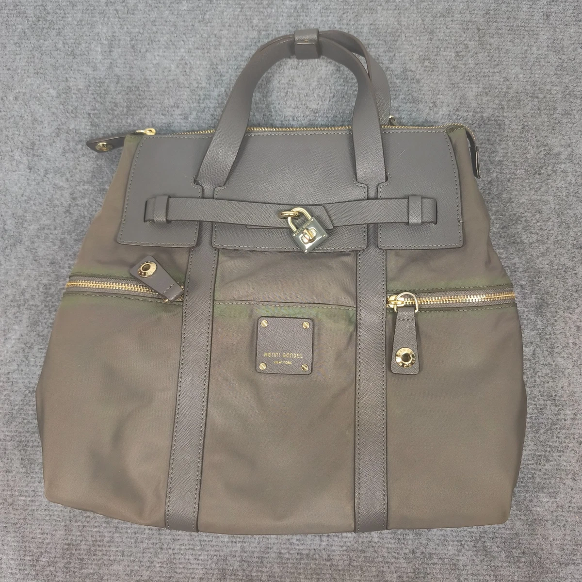 Henri Bendel Jetsetter 3-Way Convertible Backpack Grey Tweed Leather EUC Rare 199. Henri Bendel JetSetter Backpack RARE · Whatnot: Shop  main image 2