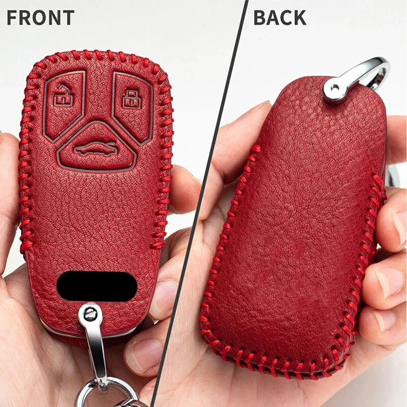 Genuine Leather Car Key Case Cover For Audi A4 A5 S4 S5 B9 Q7 M4 Q5 TT TTS RS - Image 3 of 4