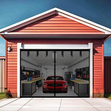 Premium Garage Door Screen for 1 Car Garage 9X8Ft, Durable Heavy Duty Fiberglass