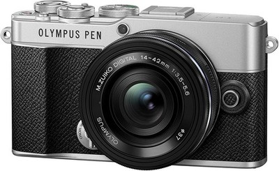 Olympus PEN E-P7 Mirrorless Digital Camera 14-42mm EZ Lens Kit Silver Black new