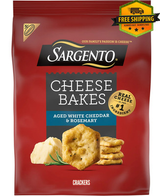 Sargento Bakes Aged White Cheddar & Rosemary Cheese Crackers, 4.5 oz Snack