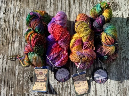 4 Sock Weight Hand Dyed Merino Wool Lot - product listing photo