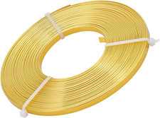 32 Feet 5mm Wide Flat Jewelry Craft Wire 18 Gauge Gold Metal Aluminum Wire fo...