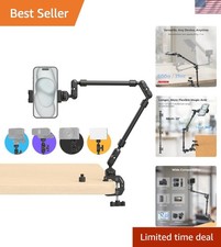 22" Articulating Clamp Arm - Secure Overhead Phone Mount for Video Conferencing