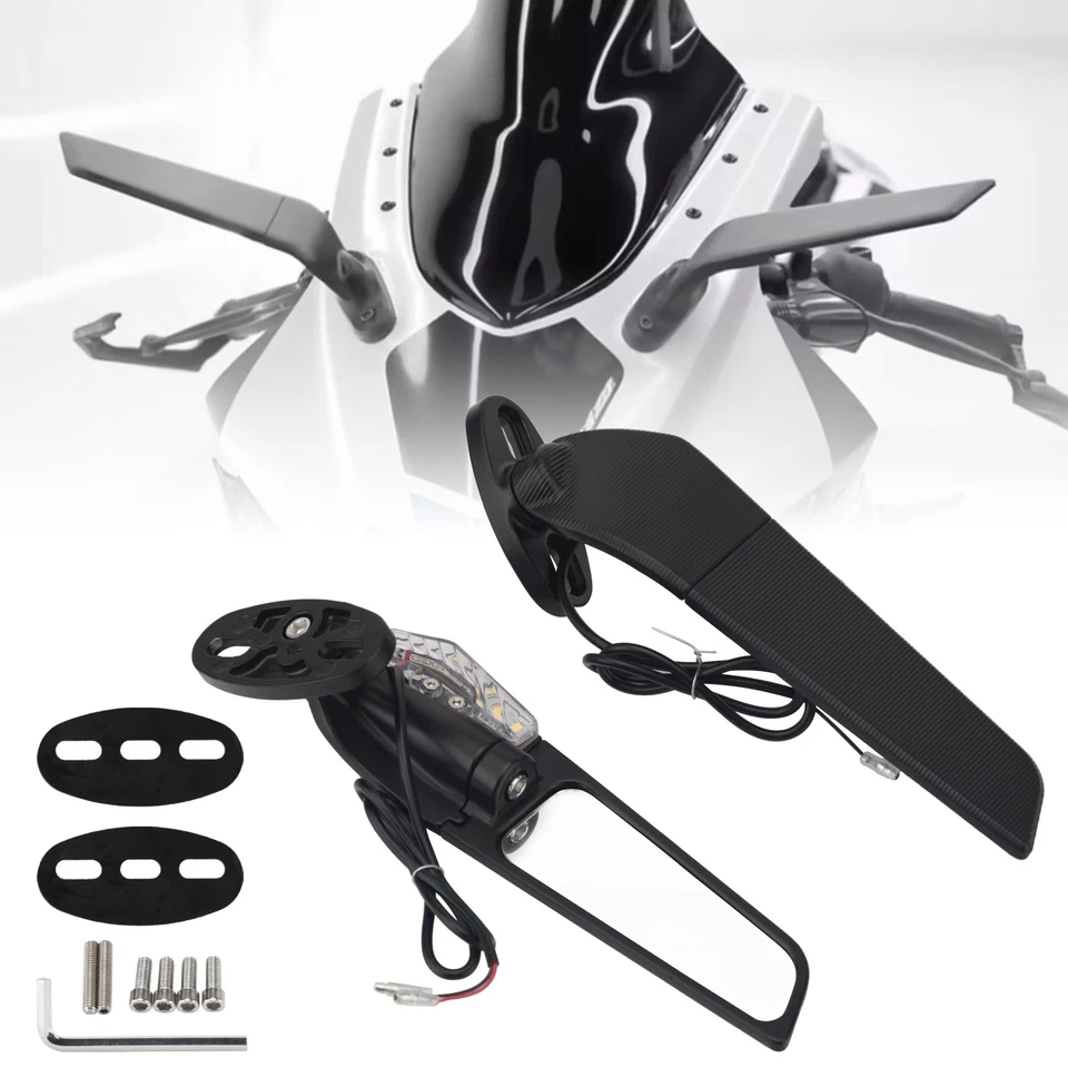 Wind Wing Rearview Mirrors For Yamaha YZF R1 R3 R6 Kawasaki Ninja ZX6R ZX10R - Изображение 2 из 4